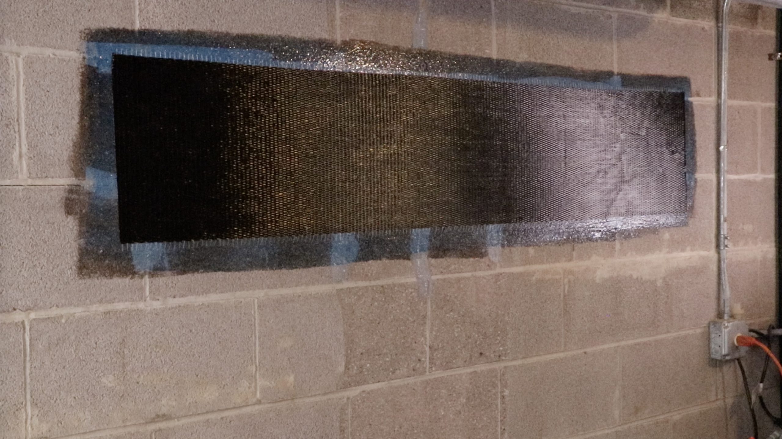 vertical crack filled and then stablwall carbon fiber